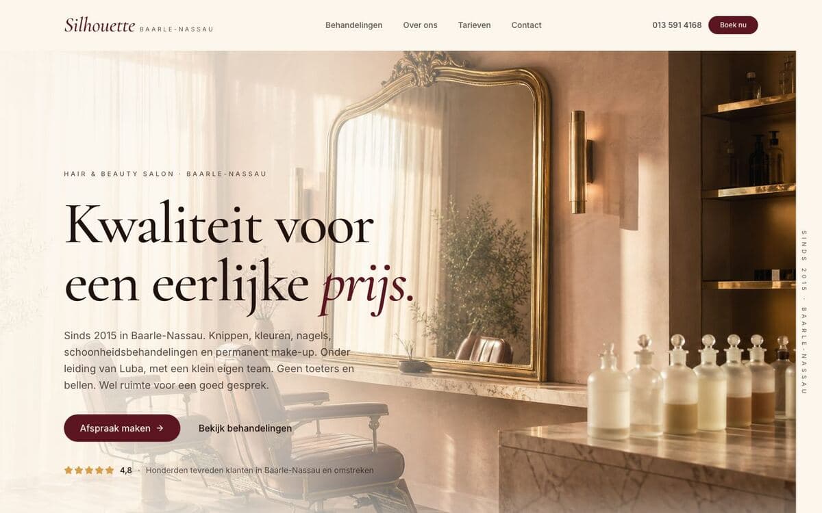 Silhouette Hair & Beauty, website